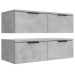 vidaXL Dulapuri perete, 2 buc., gri beton, 68x30x20 cm, lemn prelucrat