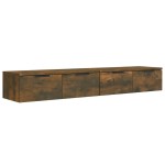vidaXL Dulapuri perete 2 buc. stejar afumat 68x30x20 cm lemn prelucrat