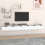 vidaXL Dulapuri perete, 2 buc., alb, 102x30x20 cm, lemn prelucrat