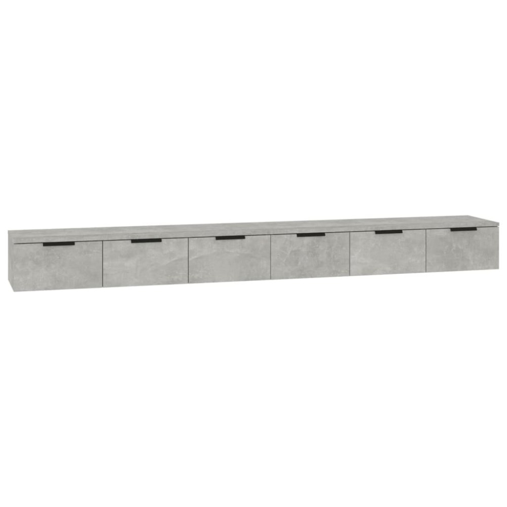 vidaXL Dulapuri perete, 2 buc., gri beton 102x30x20 cm, lemn prelucrat