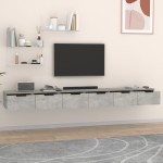 vidaXL Dulapuri perete, 2 buc., gri beton 102x30x20 cm, lemn prelucrat