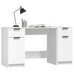 vidaXL Birou cu dulap lateral, alb, lemn prelucrat vidaXL Birou cu dulap lateral, alb, lemn prelucrat