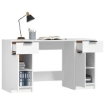 vidaXL Birou cu dulap lateral, alb, lemn prelucrat vidaXL Birou cu dulap lateral, alb, lemn prelucrat