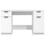 vidaXL Birou cu dulap lateral, alb, lemn prelucrat vidaXL Birou cu dulap lateral, alb, lemn prelucrat