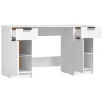 vidaXL Birou cu dulap lateral, alb, lemn prelucrat vidaXL Birou cu dulap lateral, alb, lemn prelucrat