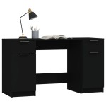 vidaXL Birou cu dulap lateral, Negru, lemn prelucrat vidaXL Birou cu dulap lateral, Negru, lemn prelucrat