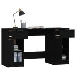vidaXL Birou cu dulap lateral, Negru, lemn prelucrat vidaXL Birou cu dulap lateral, Negru, lemn prelucrat