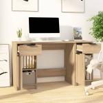 vidaXL Birou cu dulap lateral, stejar sonoma, lemn prelucrat vidaXL Birou cu dulap lateral, stejar sonoma, lemn prelucrat
