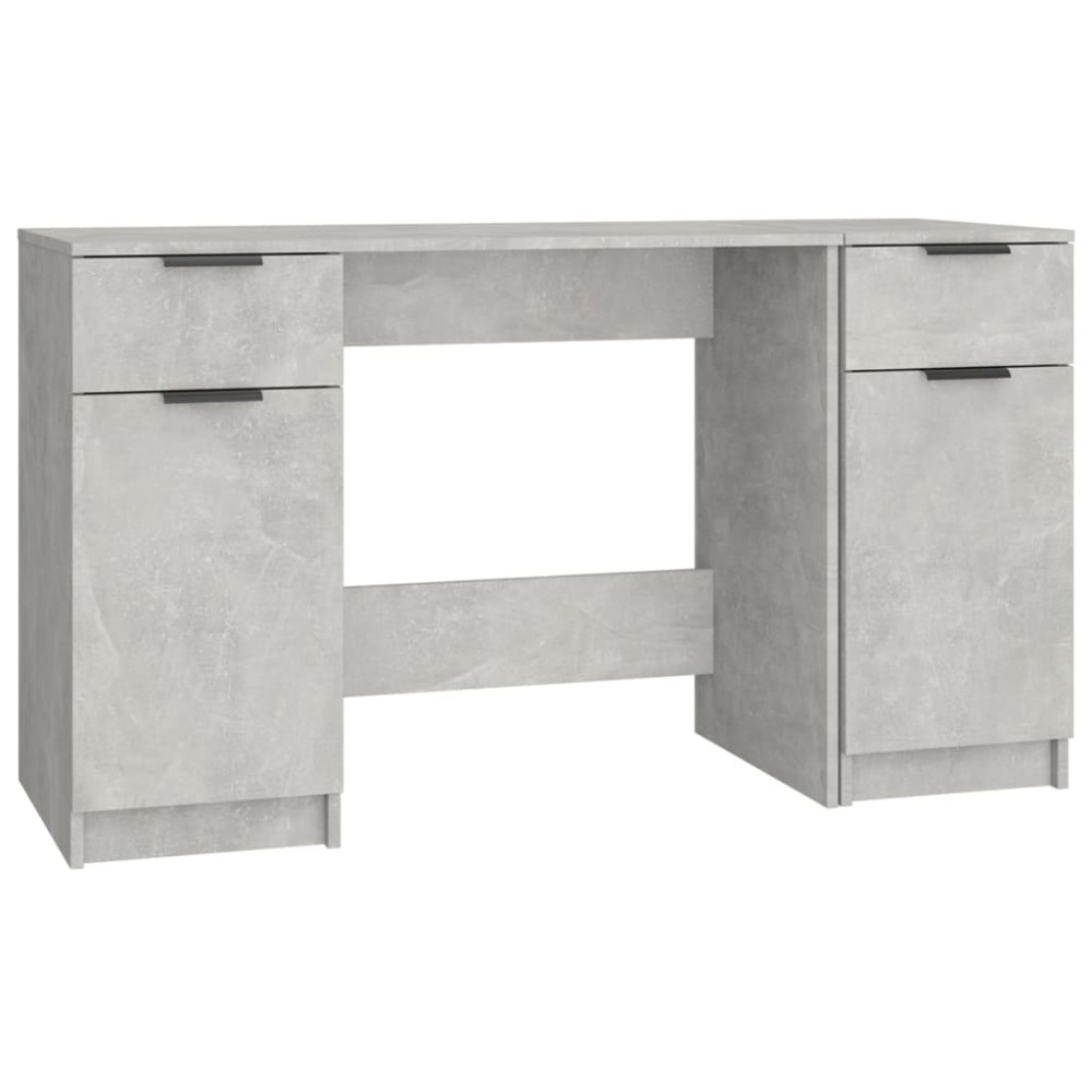 vidaXL Birou cu dulap lateral, gri beton, lemn prelucrat