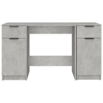 vidaXL Birou cu dulap lateral, gri beton, lemn prelucrat vidaXL Birou cu dulap lateral, gri beton, lemn prelucrat