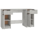 vidaXL Birou cu dulap lateral, gri beton, lemn prelucrat vidaXL Birou cu dulap lateral, gri beton, lemn prelucrat