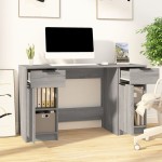 vidaXL Birou cu dulap lateral, gri sonoma, lemn prelucrat vidaXL Birou cu dulap lateral, gri sonoma, lemn prelucrat