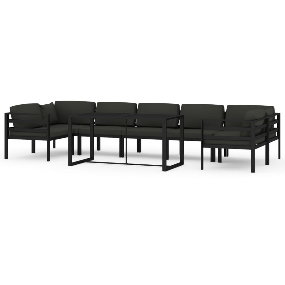 vidaXL Set mobilier de grădină cu perne, 8 piese, antracit, aluminiu
