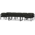 vidaXL Set mobilier de grădină cu perne, 8 piese, antracit, aluminiu