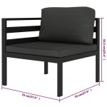 vidaXL Set mobilier de grădină cu perne, 8 piese, antracit, aluminiu