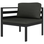 vidaXL Set mobilier relaxare grădină 10 piese perne aluminiu antracit