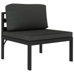 vidaXL Set mobilier relaxare grădină 10 piese perne aluminiu antracit