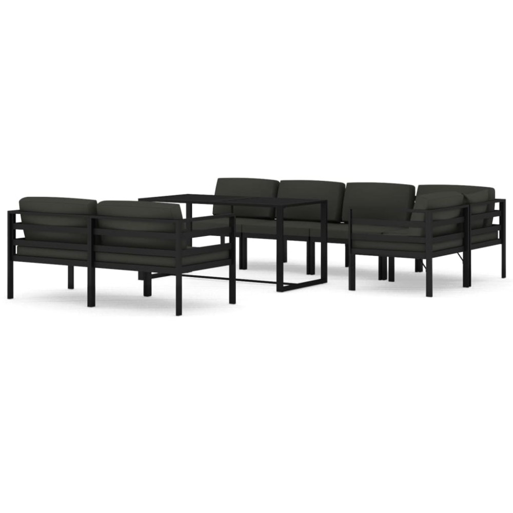 vidaXL Set mobilier de grădină cu perne, 8 piese, antracit, aluminiu