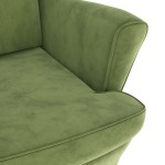 vidaXL Fotoliu cu spătar cu aripi, cu taburet, verde, catifea vidaXL Fotoliu cu spătar cu aripi, cu taburet, verde, catifea