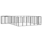 vidaXL Țarc câini 30 panouri negru 50x100 cm oțel vopsit electrostatic