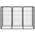 vidaXL Țarc câini 8 panouri, negru 50x100 cm oțel vopsit electrostatic