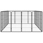 vidaXL Țarc câini 20 panouri negru 50x100 cm oțel vopsit electrostatic