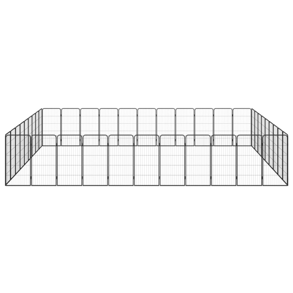 vidaXL Țarc câini 40 panouri negru 50x100 cm oțel vopsit electrostatic