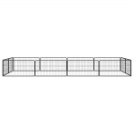 vidaXL Țarc câini 12 panouri negru 100x50 cm oțel vopsit electrostatic vidaXL Țarc câini 12 panouri negru 100x50 cm oțel vopsit electrostatic