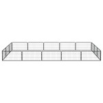 vidaXL Țarc câini 16 panouri negru 100x50 cm oțel vopsit electrostatic vidaXL Țarc câini 16 panouri negru 100x50 cm oțel vopsit electrostatic