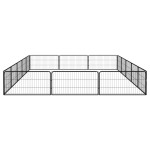 vidaXL Țarc câini 16 panouri negru 100x50 cm oțel vopsit electrostatic vidaXL Țarc câini 16 panouri negru 100x50 cm oțel vopsit electrostatic