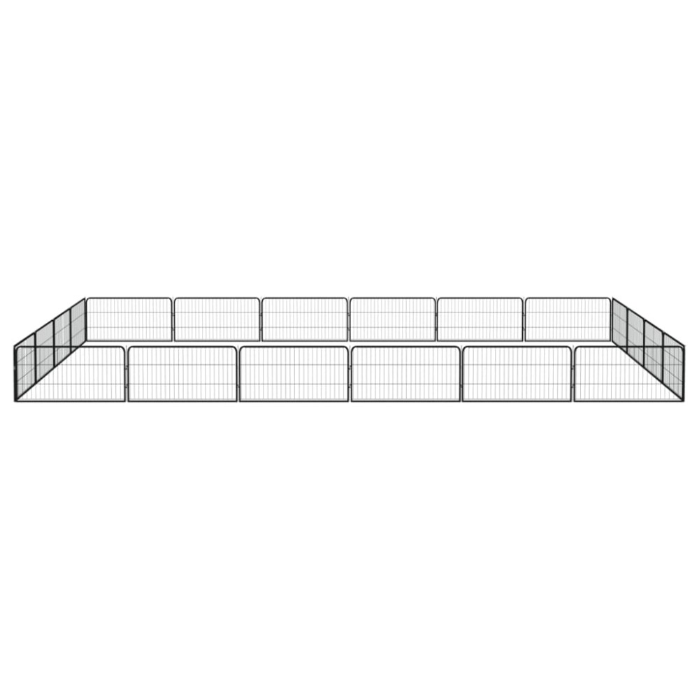 vidaXL Țarc câini 20 panouri negru 100x50 cm oțel vopsit electrostatic