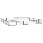vidaXL Țarc câini 20 panouri negru 100x50 cm oțel vopsit electrostatic vidaXL Țarc câini 20 panouri negru 100x50 cm oțel vopsit electrostatic