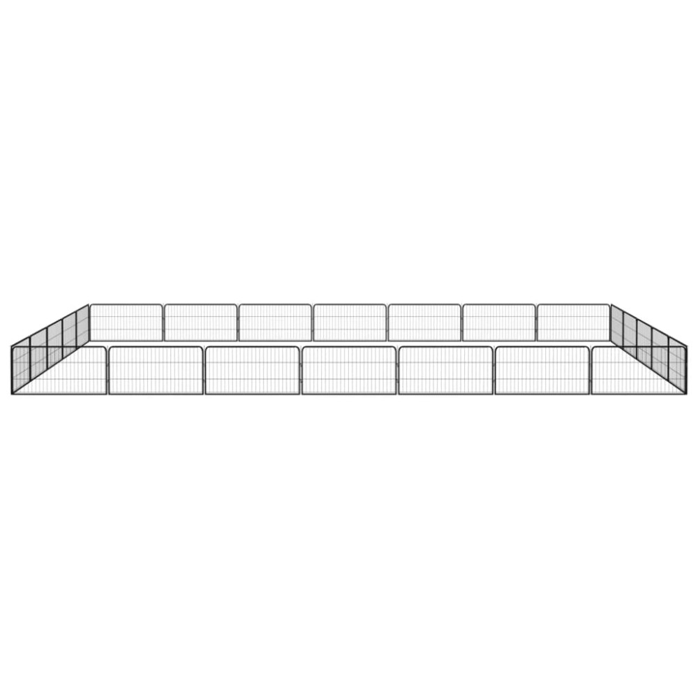 vidaXL Țarc câini 24 panouri negru 100x50 cm oțel vopsit electrostatic