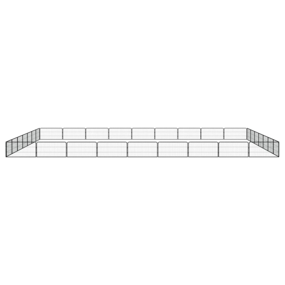 vidaXL Țarc câini 32 panouri negru 100x50 cm oțel vopsit electrostatic