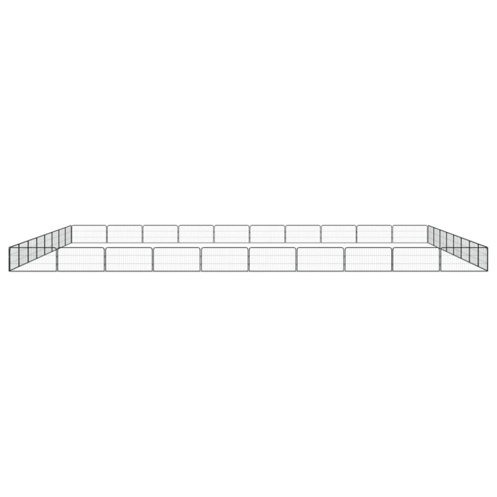 vidaXL Țarc câini 36 panouri negru 100x50 cm oțel vopsit electrostatic