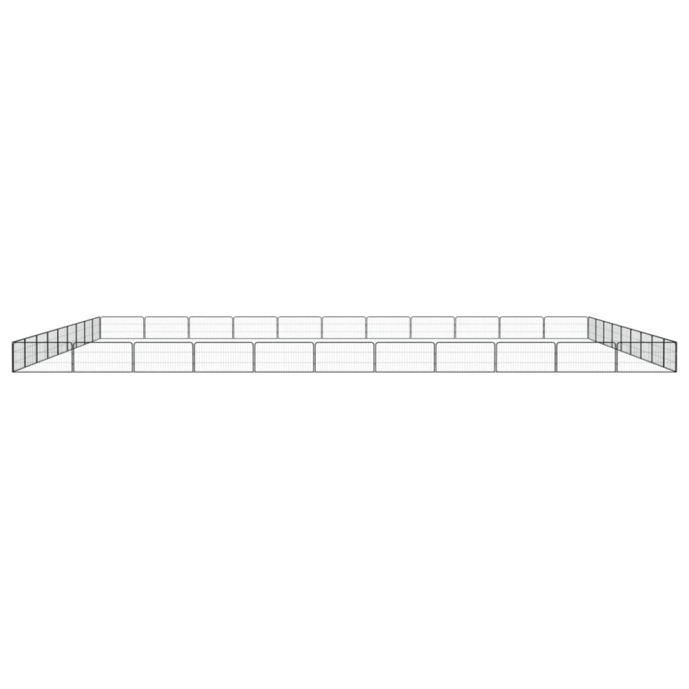 vidaXL Țarc câini 40 panouri negru 100x50 cm oțel vopsit electrostatic