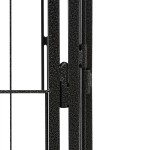 vidaXL Țarc câini 40 panouri negru 100x50 cm oțel vopsit electrostatic