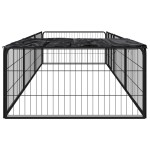 vidaXL Țarc câini 8 panouri negru 100x50 cm, oțel vopsit electrostatic vidaXL Țarc câini 8 panouri negru 100x50 cm, oțel vopsit electrostatic