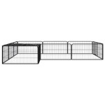 vidaXL Țarc câini 12 panouri negru 100x50 cm oțel vopsit electrostatic vidaXL Țarc câini 12 panouri negru 100x50 cm oțel vopsit electrostatic