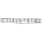 vidaXL Țarc câini 16 panouri negru 100x50 cm oțel vopsit electrostatic vidaXL Țarc câini 16 panouri negru 100x50 cm oțel vopsit electrostatic