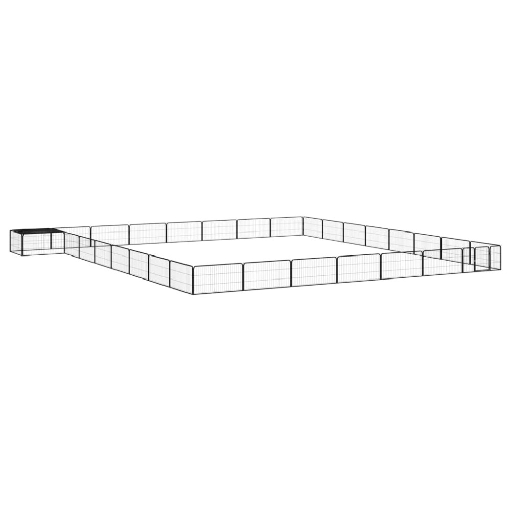 vidaXL Țarc câini 32 panouri negru 100x50 cm oțel vopsit electrostatic