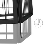 vidaXL Țarc câini 32 panouri negru 100x50 cm oțel vopsit electrostatic vidaXL Țarc câini 32 panouri negru 100x50 cm oțel vopsit electrostatic