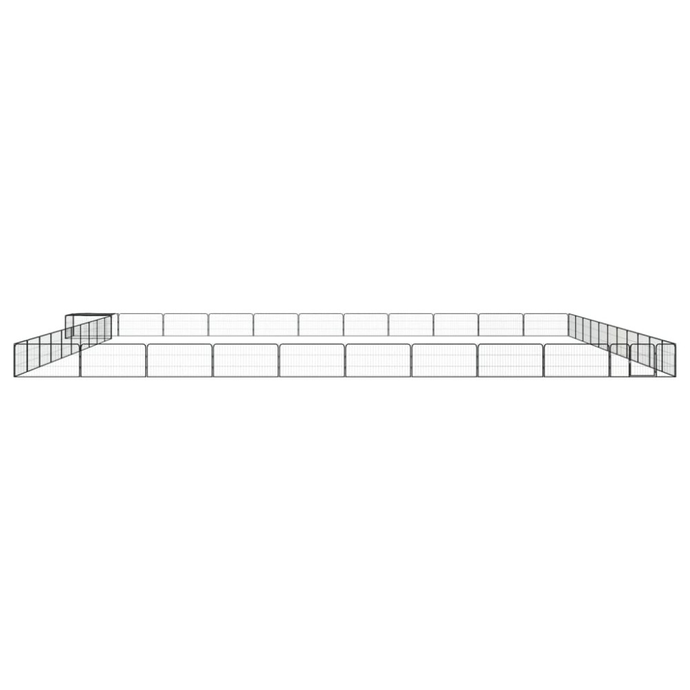 vidaXL Țarc câini 44 panouri negru 100x50 cm oțel vopsit electrostatic