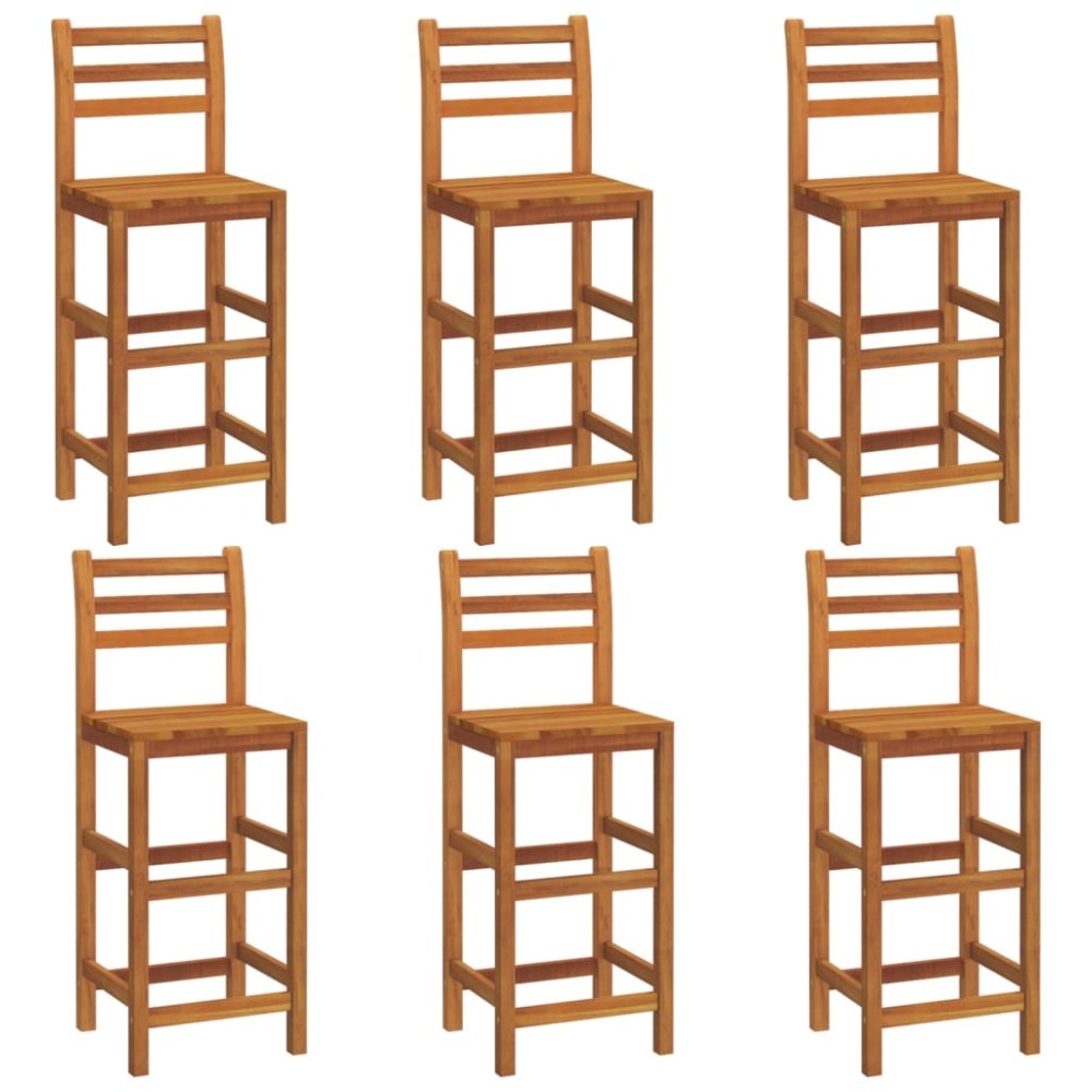 vidaXL Taburete de bar, 6 buc., lemn masiv de acacia