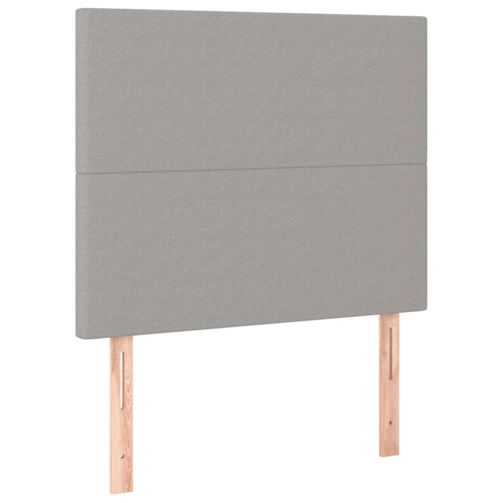 vidaXL Tăblii de pat, 2 buc, gri deschis, 80x5x78/88 cm, textil