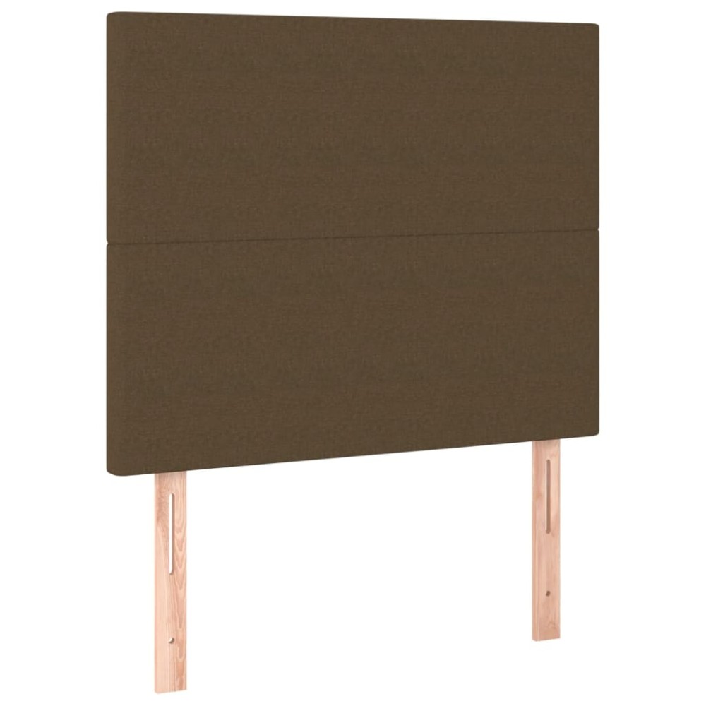 vidaXL Tăblii de pat, 2 buc, maro închis, 80x5x78/88 cm, textil