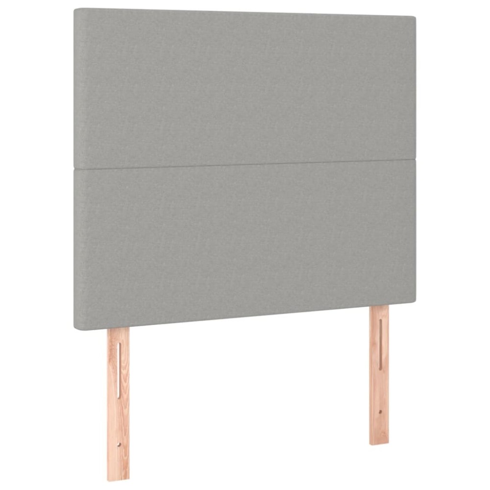 vidaXL Tăblii de pat, 2 buc, gri deschis, 90x5x78/88 cm, textil