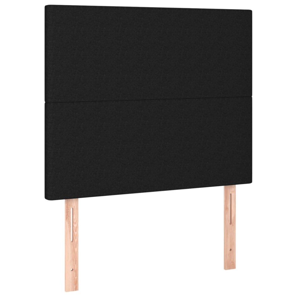 vidaXL Tăblii de pat, 2 buc, negru, 90x5x78/88 cm, textil