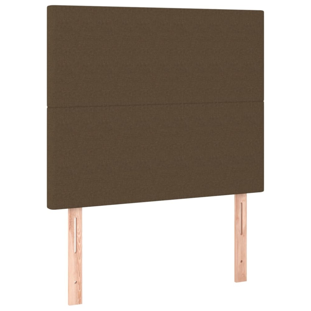 vidaXL Tăblii de pat, 2 buc, maro închis, 90x5x78/88 cm, textil