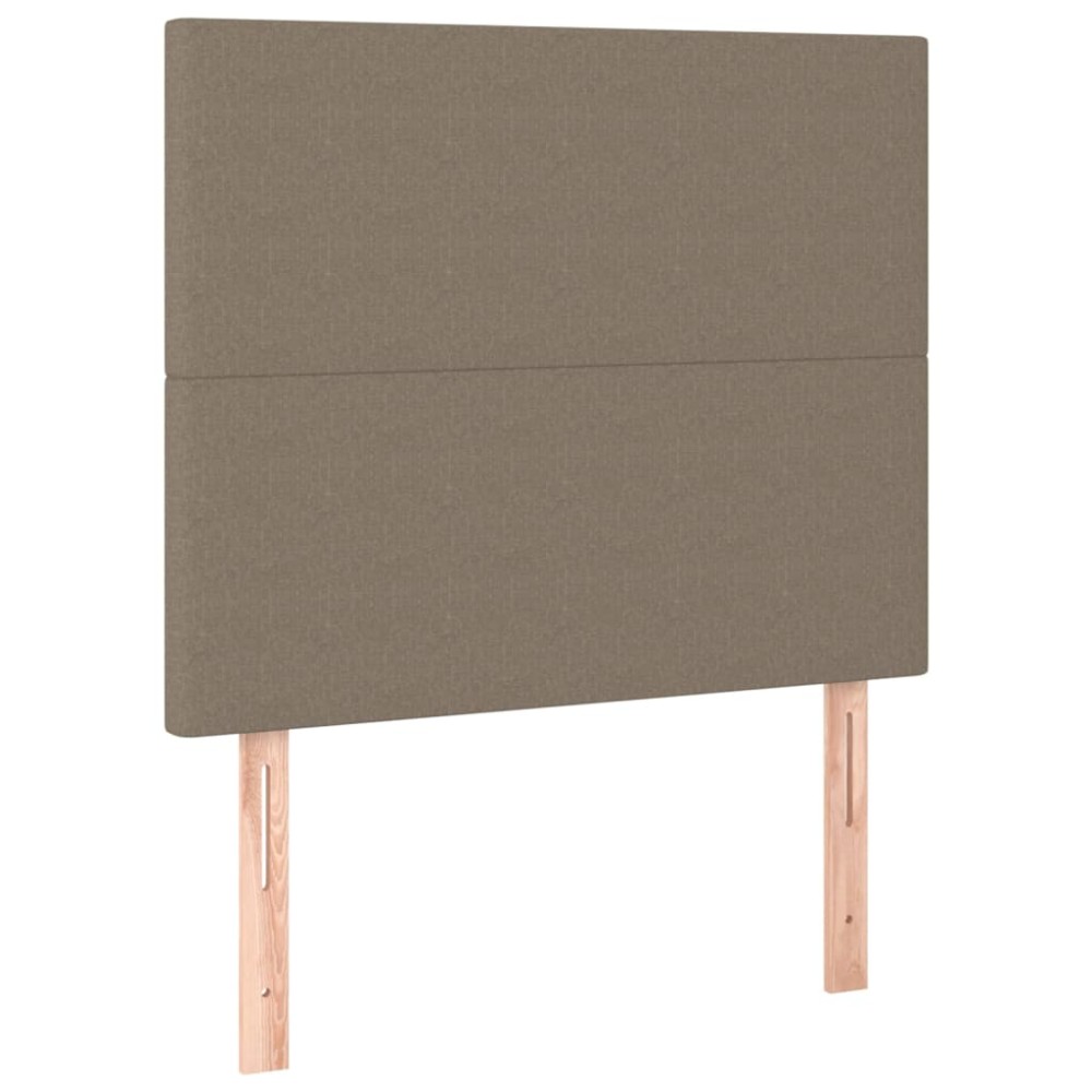 vidaXL Tăblii de pat, 2 buc, gri taupe, 90x5x78/88 cm, textil